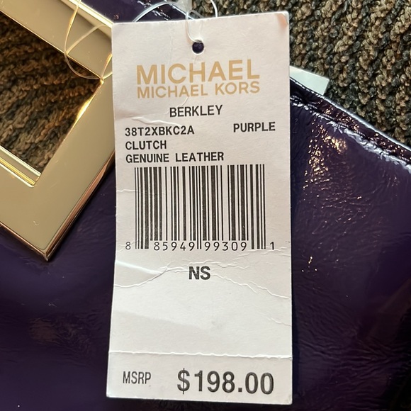 NWT Michael Kors Purple Berkley Clutch - Picture 13 of 13